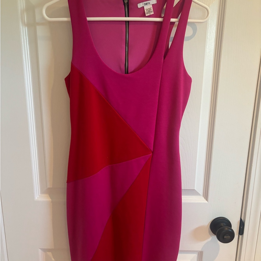 Bar III Asymmetrical Pink and Red Cocktail Dress